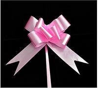 SHATCHI Large 50mm/5cm Ribbon Pull Bows for Party Wall, Gift Wraps, Christmas Trees, Wedding, Birthday Hampers Decoration Florist, Light Pink, 60pcs