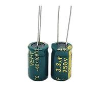 60pcs/lot 250v 3.3UF 250v 3.3UF aluminum electrolytic capacitor size 8 * 12 20% ICXLPMC