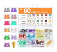 60Pcs Low Profile Mini Car Fuse Kit, Micro Blade Fuses Automotive -Replacement Fuses Assortment Kit for Car/RV/Truck/Motorcycle (2Amp 3A 5A 7.5A 10A 15A 20A 25A 30A 35A 40A) (60 PCS)