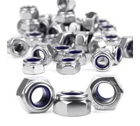 60pcs M4 Nylock Nuts 4mm Locking Nuts A2 V2A 304 Stainless Steel Nylock Insert Hex Nut Assortment DIN 985 for Bolts Screws Washers for Industrial Construction Fasteners