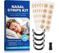 60PCS Magnetic Nasal Strips, Magnetic Nose Strips, Nose Magnet for Breathing, Anti Snoring Devices for Adults - Reduce Snoring & Improve Sleep Quality, Skin-Friendly and Lightweight (Black)