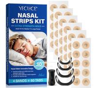 60PCS Magnetic Nasal Strips, Magnetic Nose Strips, Nose Magnet for Breathing, Anti Snoring Devices for Adults - Reduce Snoring & Improve Sleep Quality, Skin-Friendly and Lightweight (Black)