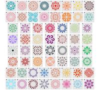 60pcs Mandala Stencils, 2x2 Inch Reusable Mandala Dotting Stencil for Painting Crafts Drawing Templates Henna Stencils for Rocks Wood Canvas Fabric Art Projects