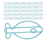 60pcs Metal Paper Clips Fish Shaped for Documents and Study Notes | Blue Decorative Stationery, Playful Office Supply for Students, Home Sorting, Recipe Cards