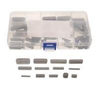 60pcs Metric 3mm-12mm round End Shaft Key Assortment for Drive Use | Steel, Black Finish, Square and Corner Options, Storage Box Included, for Shafts and Hubs