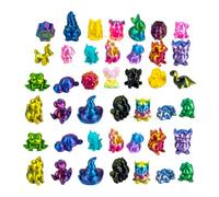 60PCS Mini 3D Printed Animals Set Random Fidget Toy Figures Desk Decor