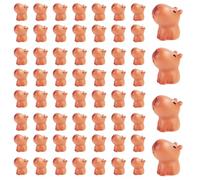 60pcs Mini Capybara Figures, 0.91x0.75in Resin Capybara Tiny Animals Capybara Outdoor Statue Capybara Sculpture Miniature Capybara Capybara Model for Home Dashboard Desktop Tabletop Decoration