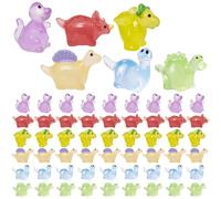 60PCS Mini Dinosaur Figures 6 Styles Cute Mini Resin Dinosaurs Glow In The Dark Dinosaur Luminous Mini Resin Animals Dollhouse Garden Decor Goody Fillers Gifts for Boys, Mini Dinosaur Figures