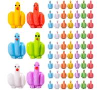 60Pcs Mini Ducks, Colorful Funny Tiny Middle Finger Duck for Hiding and Seek Prank, 1 Inch Mini Resin Ducks for Dollhouse Office Car Accessories Decor Tiny Figurines to Hide Resin