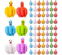 60Pcs Mini Ducks, Colorful Funny Tiny Middle Finger Duck for Hiding and Seek Prank, 1 Inch Mini Resin Ducks for Dollhouse Office Car Accessories Decor, Toys