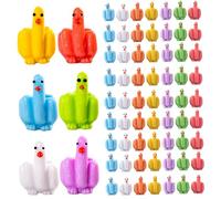 60Pcs Mini Ducks, Colorful Funny Tiny Middle Finger Duck for Hiding and Seek Prank, 1 Inch Mini Resin Ducks for Dollhouse Office Car Accessories Decor Resin