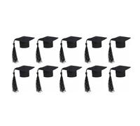 60Pcs Mini Graduation Hat Doctoral Cap With Tassels For DIY Plush Doll And Wine Bottle Decoration(Black)