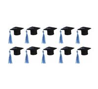 60Pcs Mini Graduation Hat Doctoral Cap With Tassels For DIY Plush Doll And Wine Bottle Decoration(Sky Blue)