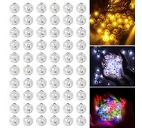 60pcs Mini LED Balloon Lights - 3 Colors Round Mini LED Light for Valentines Day,DIY,Christmas, Halloween, Weddings & Birthday Party Decorations - Battery Operated Fairy Lights for Indoor/Outdoor