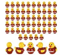 60pcs Mini Rugby Ducks, Cute Tiny Little Resin Football Ducks Small Animal Ducky Figures for Dollhouse Craft Home Decor and DIY Projects Sport Theme Party Decorations