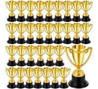 60Pcs Mini Trophies & Medals Bulk for Kids - Gold Award Cups & Sports Medals Set - Lightweight Plastic Prize Trophies for Tournament, Classroom Rewards, Fun Run Race, Party Favors, Fantasy Football