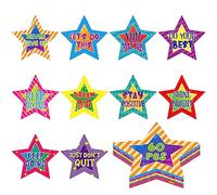 60PCS Motivational Cards, 10 Designs Star Inspirational Wall Decorative Sign Positive Word Cards Colorful Accents Set for Middle High School Bulletin Board Classroom Home Students (5.5” Each)