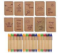 60Pcs Motivational Quote Pens Inspirational Notepads Set Mini Motivational Journal with Ballpoint Pen Small Notebooks Beadable Pen Gift Set for Student Men Women, School Office Home Travel Use Gift