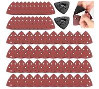 60PCS Multi Tool Sanding Pads Kit | Dewalt Multi Tool Sanding Pads Compatible | 6-Hole Triangular Sandpaper 40-400 Grit for Wood, Metal & DIY | Anti-Clogging Multitool Sanding Pad with Holder