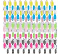60Pcs Multicolour Clothes Pegs with Non-Slip Silicone, Wave Design BPA Free Laundry Pegs, Everyday Washing Line Strong Peg, No Marks Left Plastic Pegs w/Rubber Pad for Indoor Outdoor Use