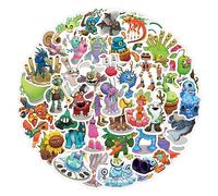 60pcs My Singing Monster Stickers Packs for Teens Adults, Vinyl Waterproof Cool Gaming Decals for Laptop Water Bottles Skateboard Guitar