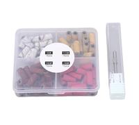 60pcs Nail Art Sanding Bands with Nail Drill Mandrel, Dead Skin Removal Manicure Grinding Caps for Foot Care, Premium Sand Polishing Bits for Home and Salon Use