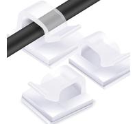 60PCS Outdoor Light Hooks with Adhesive Backing White Self-Adhesive Cable Management Clips Wire Organizer Fairy Light Small Command Hooks Suitable for Office Home Wall Hanging Decorations