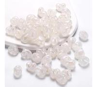 60PCS Pearlescent Acrylic Heart Shape Beads White Craft Beads for DIY Beading Bracelets Jewerly Making,9.5 * 12mm
