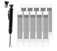 60Pcs Pencil Refills Set with Deep Hole Marker & Sharpener - 2.8mm Graphite Leads for Pica, Carpenter & Joiners Pencils - Perfect for Precise Marking in Woodworking & Construction