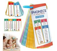 60PCS Phonics Flash Cards-Phonics Word Cards 117 Sound Groups 900+ Rhyming Words Preschool English Discovery Joy,Double-Sided Phonics Word List Card Set, Learn to Read & Spell,Fun Learning Activities