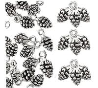 60Pcs Pine Cone Shape Charms for Jewelry Making Tibetan Style Pendant Charms Elegant for Bracelets Necklaces Unique Alloy Design for Creative Decoration
