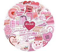 60Pcs Pink Bookish Stickers,Vinyl Waterproof Decals for Teens, Office Workers,Crafts, Gifts, Laptop, Bottles, Envelopes