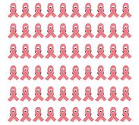 60Pcs Pink Hope Ribbon Brooch, Oaoleer Breast Cancer Awareness Enamel Lapel Pins for Women Girls, Support Survivor, Fundraiser, Charity Public and Social Event, 1inch, Metal, no gemstone