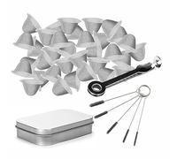 60PCS Pipe Screens 3/4Inch Stainless Steel Mesh Clean Screens, Bowl Screens0.75 Inch, Along with a 3-in-1 Cleaning Tool, Brush, and Stainless Steel Storage Box Adjustable Size