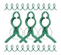 60pcs Plant Support Clamp Set Green Plastic Flexible Quick Release