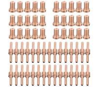 60pcs Plasma Cutter Consumables Kit with Electrodes and Nozzles for LG-40 Cutting Torch, 40A Rated Current, 12mm Max Cutting Thickness, Red Copper