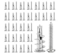 60PCS Plasterboard Fixings Heavy Duty Metal & Self Drilling Heavy Duty Plasterboard Wall Plug and Screws Plasterboard Screws with Achors for Concrete, Bricks and Plaster Board Installation