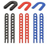 60PCS Plastic Car Lift Mount Leveling Shims Kit, U-Shaped Spacers for Tile & Installation, 1/4, 1/8, 1/16 Inch Thickness, Black Red Blue