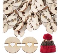 60Pcs Pom Poms Buttons for Hats, Wooden Holder with Detachable Design, Sew-On Buttons for Crochet Projects, Knitting Accessories for Knitting Beanies Caps, Gift for Craft Enthusiasts