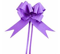 60pcs Purple 50mm/5cm Large Ribbon Pull Bows for Party Wall, Gift Wraps, Christmas Trees, Wedding, Birthday Hampers Decoration Florist Pullbows