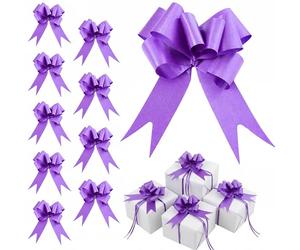 60pcs Purple 50mm/5cm Large Ribbon Pull Bows for Gift Wrapping, Hampers, Florist Bouquets, Wedding Cars and Party Décor Pullbow