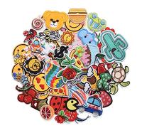60pcs Random Assorted Styles Embroidered Iron on Patches DIY Sew Applique Patch