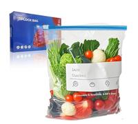 60PCS RAONEUS Zip Lock Bags Medium Freezer Bags 2.27L Zip Food Bags with Expandable Bottom Airtight and Leakproof BPA Free Reusable for Food Storage, Snacks, Fruits,Sandwich (Half Gallon)