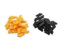 60Pcs RC Car Roadblocks Plastic Yellow Black Drift Racing Track Barricades, Lightweight RC Track Barriers with Easy Assembly, Universal for All Remote Control Cars