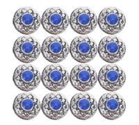 60pcs Retro Nail Jewelry for Art Vintage Silver Manicure Charms | Metal Material with Turquoise Crackle Pattern, Secure Attachment for Natural and Fake Nails, for Party Nails and DIY Styling
