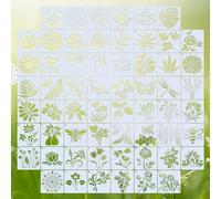 60Pcs Reusable Stencil Set for Crafts - Flower, Bee, Wall, Leaf & Butterfly Templates for Painting, Scrapbooking, Furniture, Card Decor