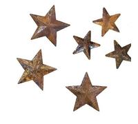 60PCS Rusty Metal Barn Stars, 25mm & 50mm Vintage Rustic Stars for Crafts, Farmhouse Wall Decor, DIY Country Home Christmas Halloween Party Decoration