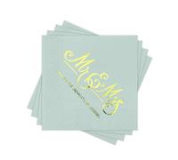 60PCS Sage Green Mr and Mrs Paper Napkins 2 Ply Disposable Decorative Dinner Napkins for Party Wedding Rehearsal Dinner. Folded 6.5x6.5 In..80