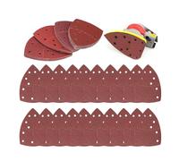 60PCS Sanding Pads,Hook and Loop Sanding Sheet Mouse Sander Pads Assorted 40/60/80/120/180/240 Grits with 11 Holes, Mouse Sandpaper Compatible with Multi-Sander PSM 100A/200 AES/PSM 18(COLOR:brown)