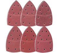 60pcs Sanding Sheets,152x105mm Sander Sheets, 11 Holes Hook and Loop Triangle Multi Tool Sanding Pads, Mouse Sandpaper Assorted 40/60/80/120/180/240 Grits, for Polishing and Sander